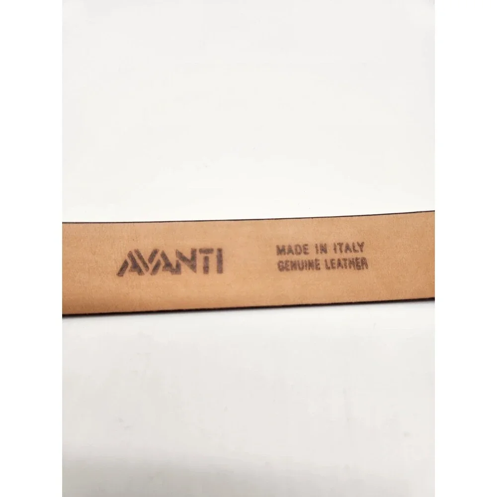 Avanti Size 42 Leather Dress Belt Dark Brown Croc Embossed Made In Italy